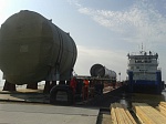 The last large size equipment of the reactor building of the power unit No 2 under construction was delivered to Leningrad NPP 